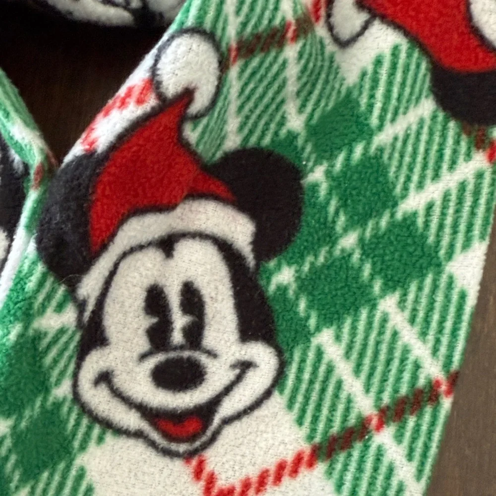 Disney 100 Mickey Mouse and Minnie Green and Red Plaid Pajama Set